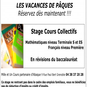 Stages en petits groupes de révision